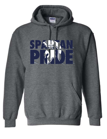 Charcoal Hoodie with Spartan Pride Logo