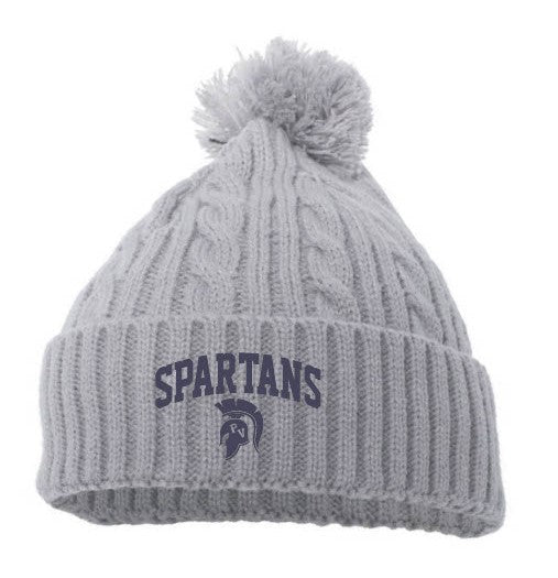 Stocking Hat- Youth - Pacific Cable Knit Pom Pom Beanie