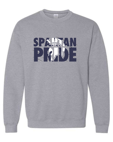 Gildan Heavy Blend Crewneck Sweatshirt with Spartan Pride Logo - Grey