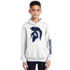 Hoodie with Large Spartan Head Logo - White