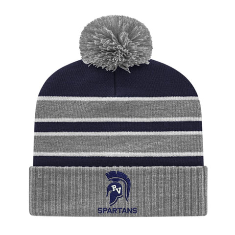 Cap America Double Stripe Knit Beanie with Ribbed Cuff