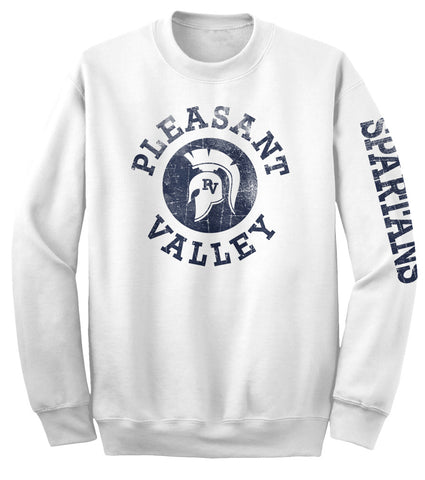 Crewneck Sweatshirt w/ circular logo- Avail in Grey, White or Light Pink