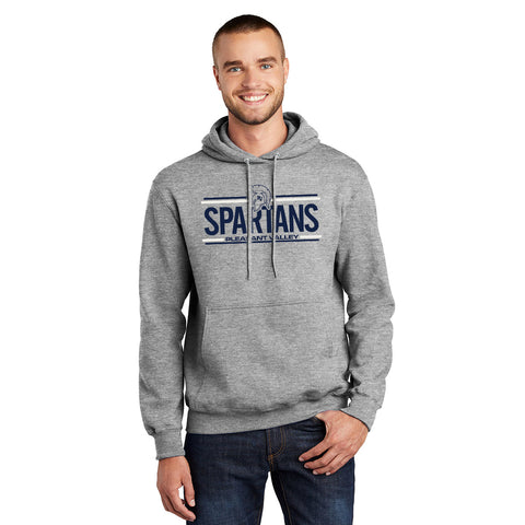 Heather Grey Hoodie - Spartans with Lines Logo (Youth & Adult Sizes)