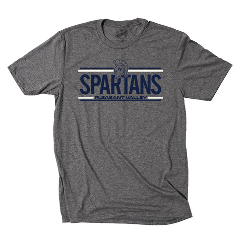 District Perfect Triblend Short Sleeve Tee - Grey Frost - Spartans with Lines Logo