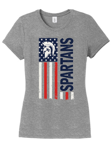 Ladies District Triblend Tee with USA SPARTANS Flag Logo