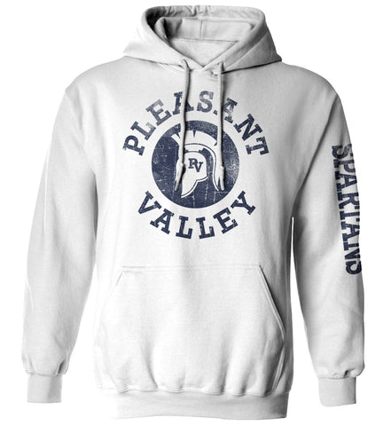 Hooded Sweatshirt with circular logo-Grey, Pink, or White - Youth & Adult sizes