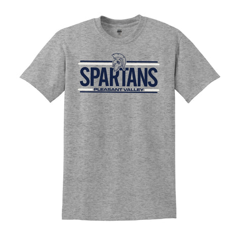 Gildan Youth 50/50 T-shirt - Grey - Spartans with Lines Logo