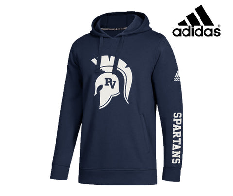 Adidas Fleece Hoodie with Large Spartan Head Logo