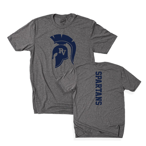 District Triblend Tee with Large Spartan Head logo