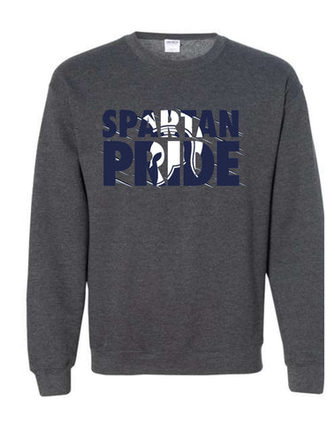 Charcoal Crewneck Sweatshirt with Spartan Pride Logo