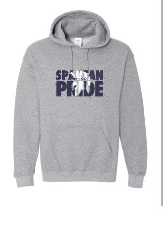 Gildan Heavy Blend Hoodie with Spartan Pride Logo - Grey (Youth & Adult sizes avail.)