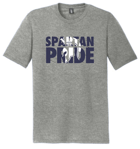 District Made Triblend T-shirt with Spartan Pride Logo - Grey (Youth & Adult sizes available)