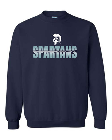 Gildan Heavy Blend Crewneck Sweatshirt with Split Spartan Logo - Navy