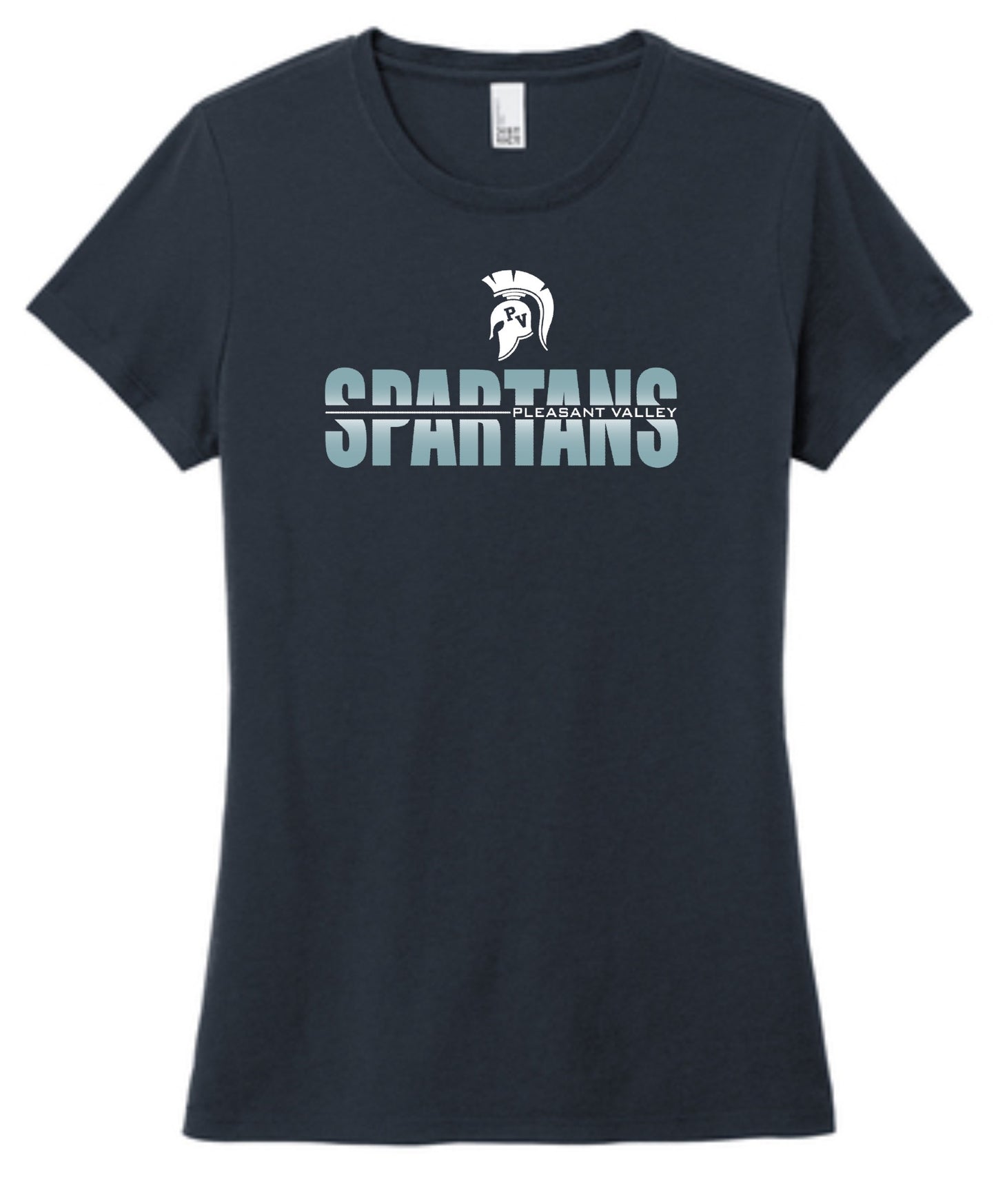 Ladies Dist Triblend Tee- Split Spartan