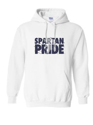 Gildan Heavy Blend Hoodie with Spartan Pride Logo - White