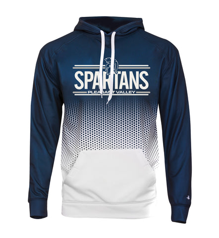 Badger Hex Performance Hoodie - SPARTANS with Lines Logo