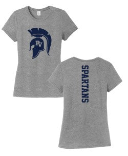 Ladies Triblend Tee-Spartan Head