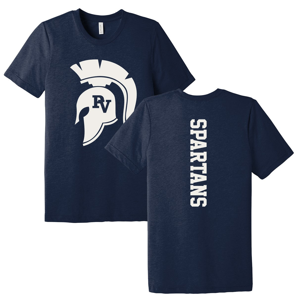 Triblend SS Tee - Spartan Head - Navy