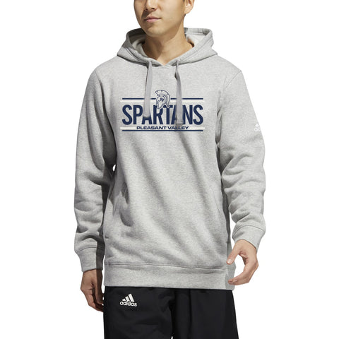 Adidas Fleece Hooded Sweatshirt - Navy or Grey - SPARTANS with Lines Logo (Youth & Adult sizes)