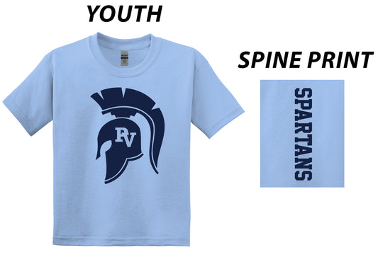 Youth Tee - Spartan Head - Light Blue