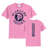 Short Sleeve T-shirt  with circular logo - Grey, White or Pink - Youth & Adult sizes