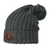 Ladies Richardson Chunk Pom Beanie with Leather Patch - avail in various colors