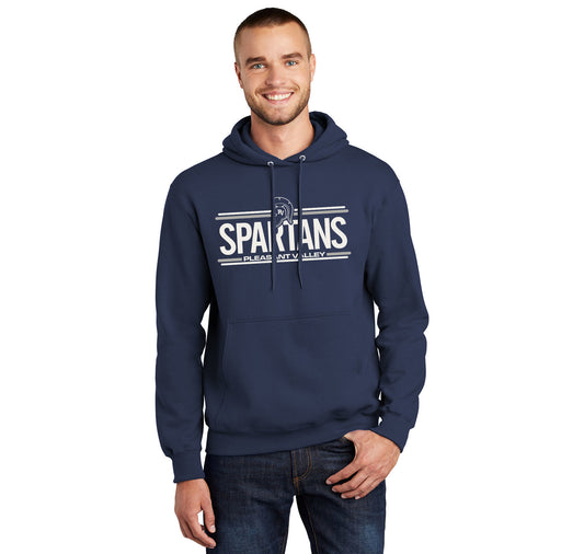 Navy Hoodie - SPARTANS with Lines