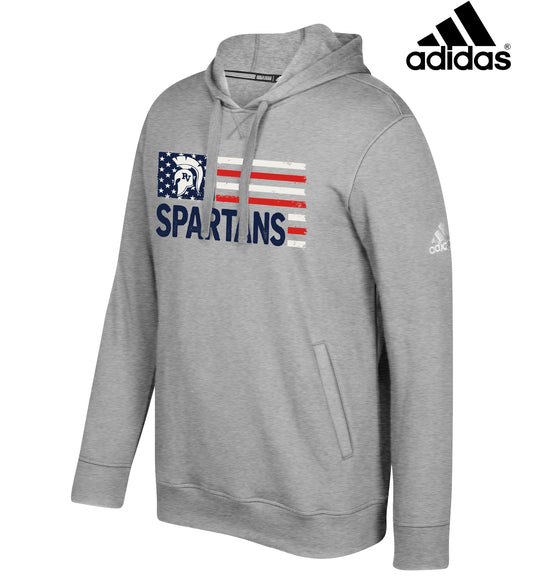 Adidas Fleece Hoodie - Spartan Flag - Grey