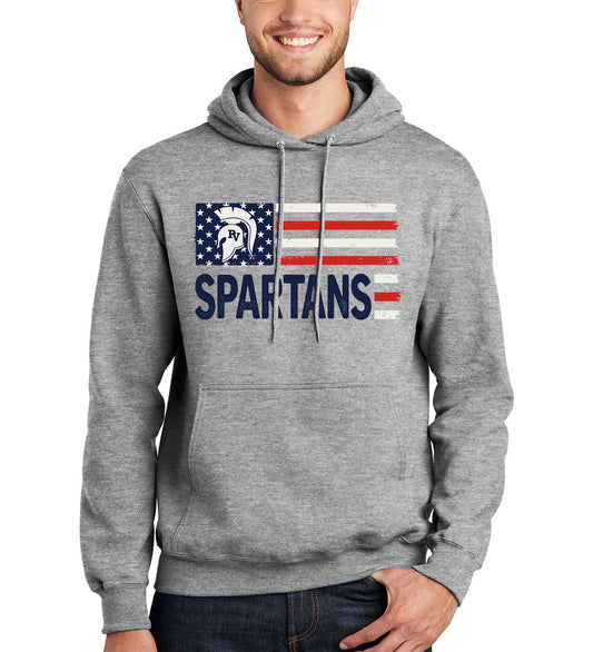 Hoodie - Spartans Flag - Grey